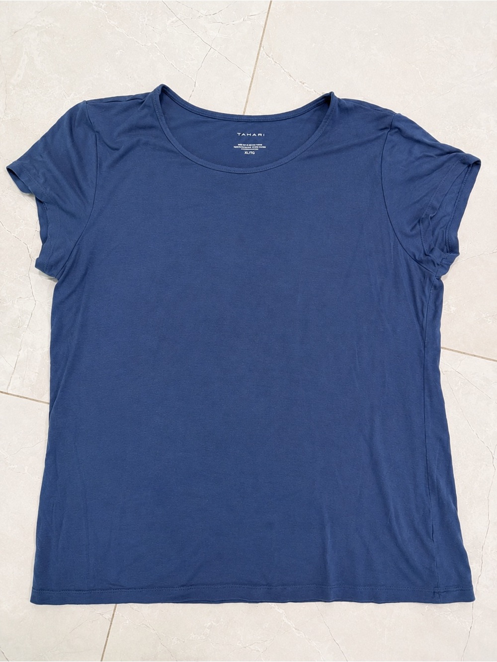 Tahari Women’s Navy Blue Short Sleeve Tee – Size XL - Picture 2 of 4